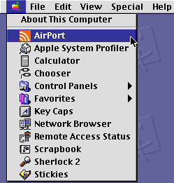Mac OS 9 Airport screen