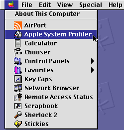 Apple System Profiler screen