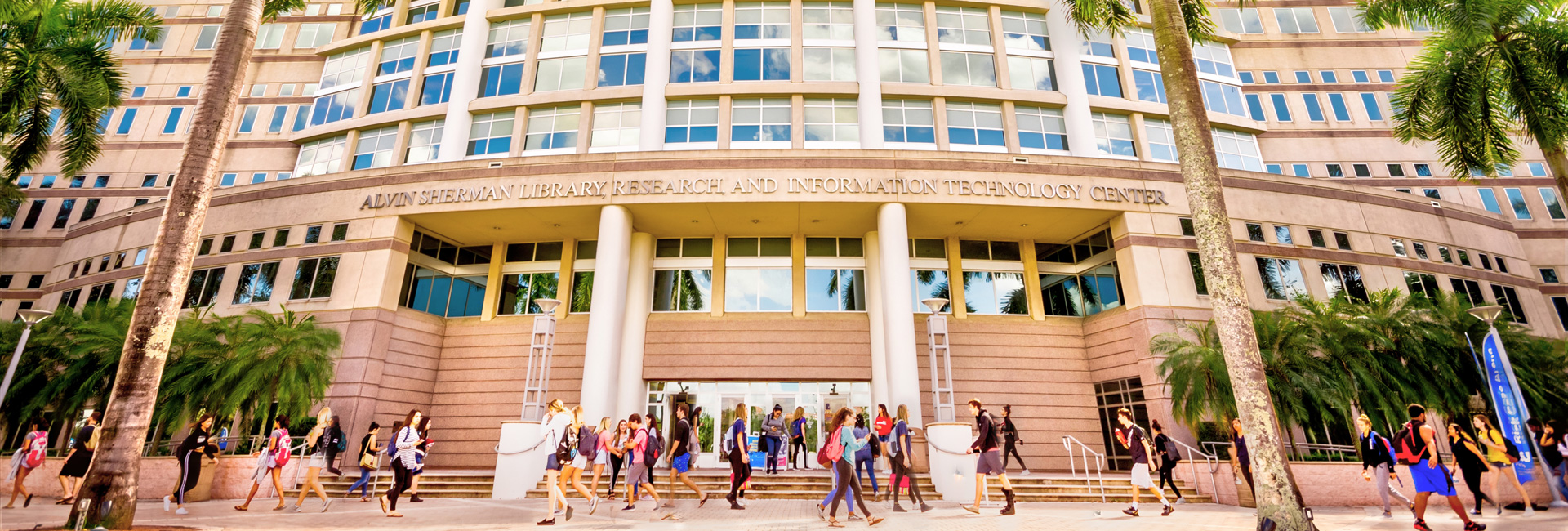 Students walking around NSU campus outdoors