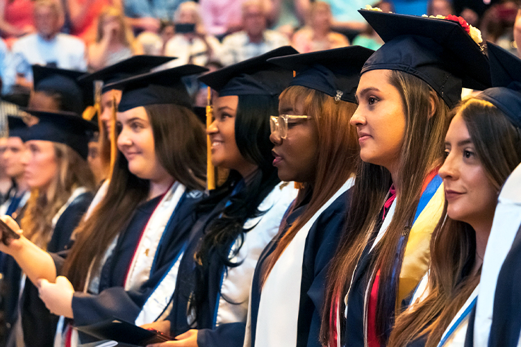 Group of NSU graduates in a ceremony