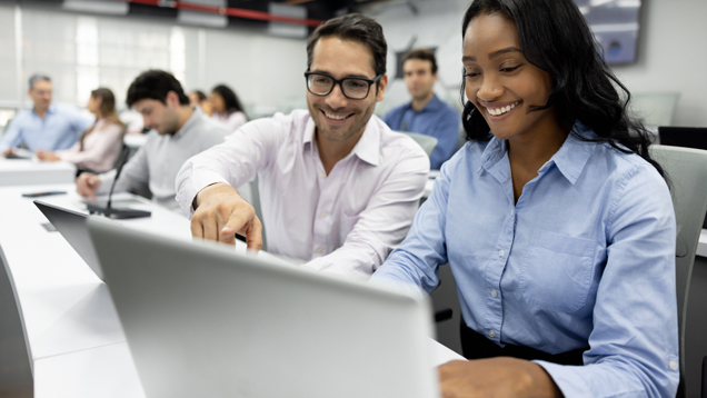 Business students in class