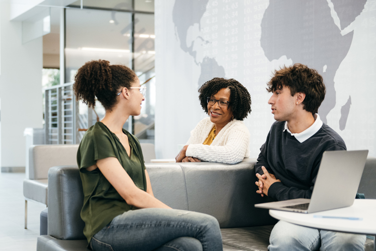 International students having a career consultation