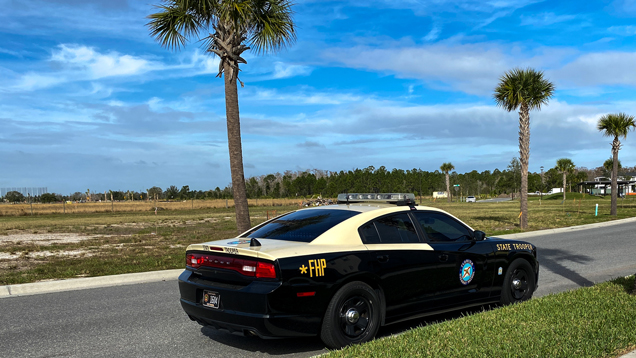 Florida state trooper vehicle in sunny day street