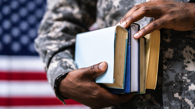 man holding book