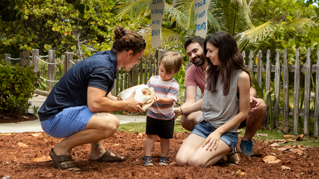 Family at marine environmental education center