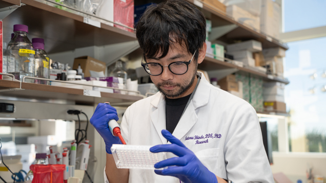 Research talent student working on lab