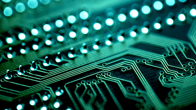 Close-up photo of an electronic circuit board