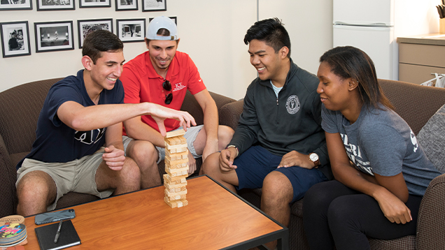 Group of NSU students playing a game