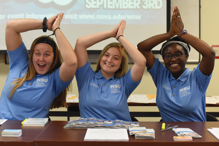 NSU students working on campus