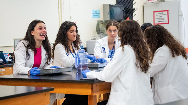 Group of medicine students at the lab