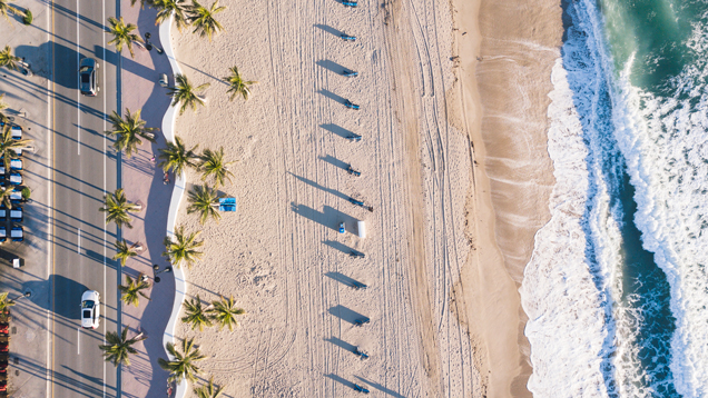 Fort Lauderdale Beach drone view