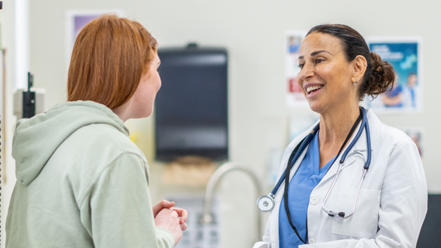 Nurse attending student at the clinic