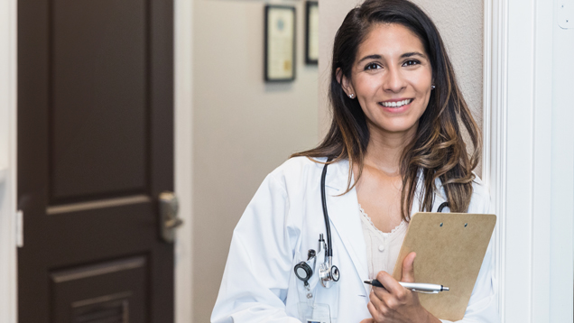 Osteopathic medicine doctor at the office