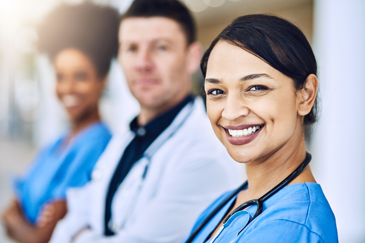 Health care professionals smiling