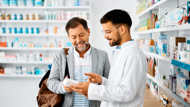 Man getting help form pharmacist