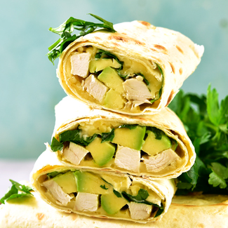 Avocado chicken wrap