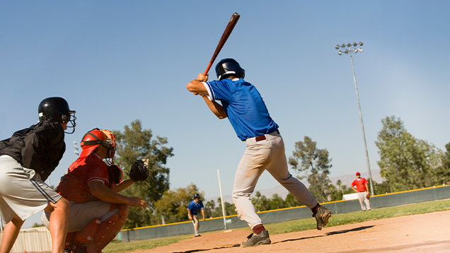 Students playing a softball game