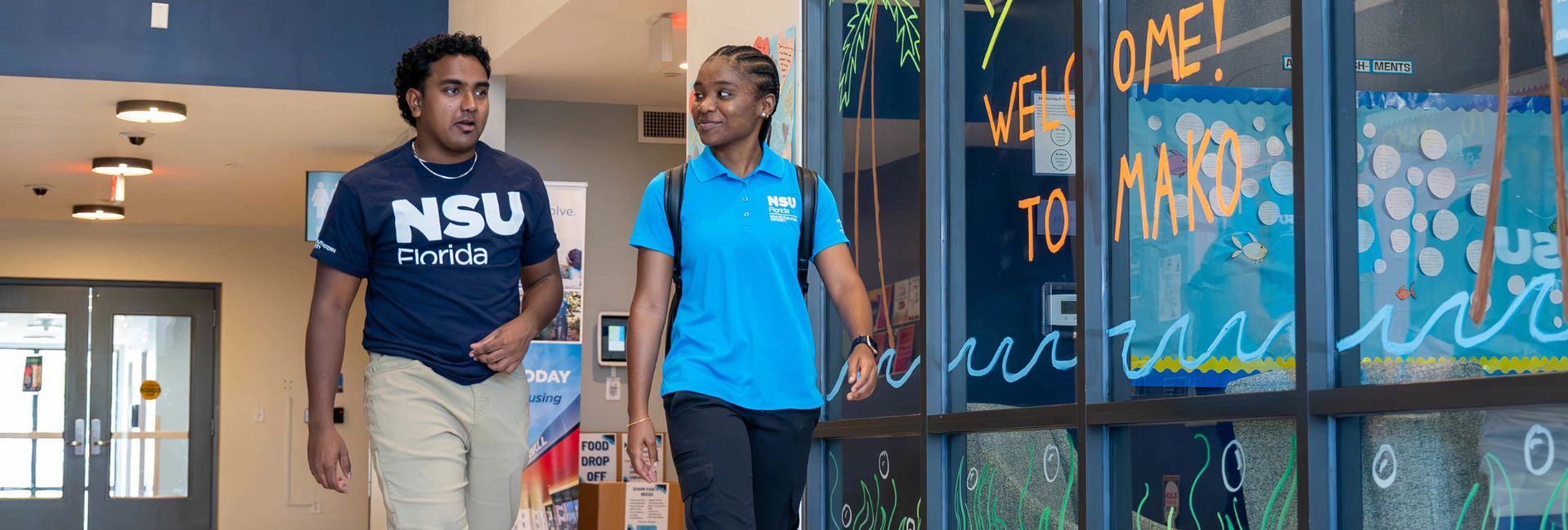NSU residential students smiling for camera