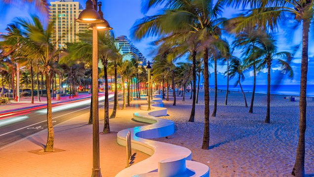 Fort Lauderdale city beach night view