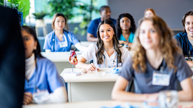 Nurse therapist or counselor students in class