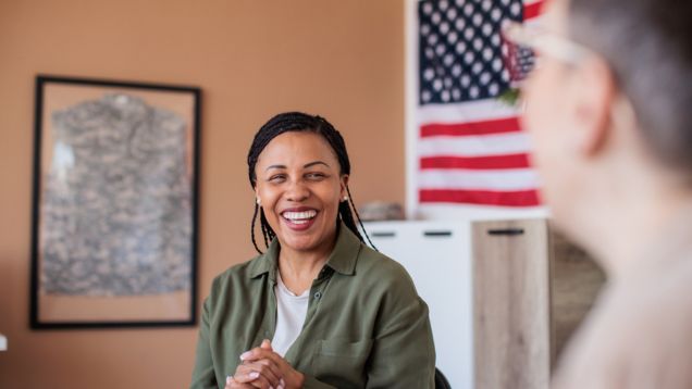 Woman smiling