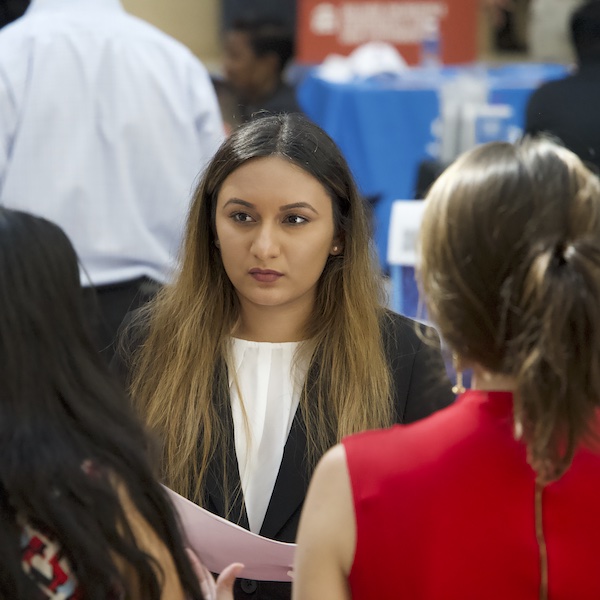 NSU alumni at career fair