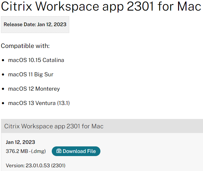 Citrix Workspace app for Mac