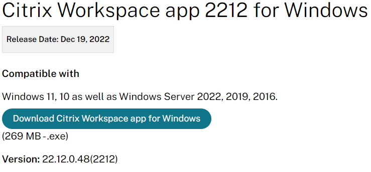 Citrix Workspace app for Windows