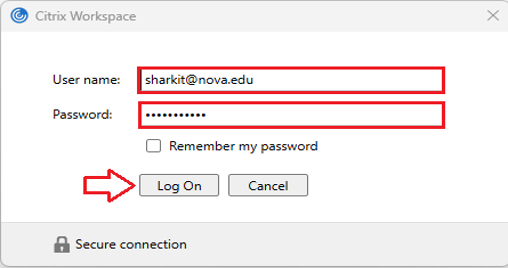 username and password