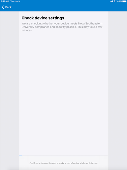 Check the device for compliance screenshot