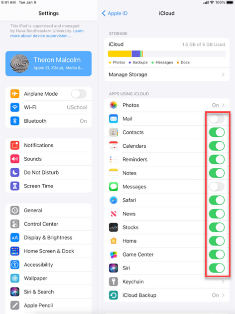 Toggle on all the applications screenshot