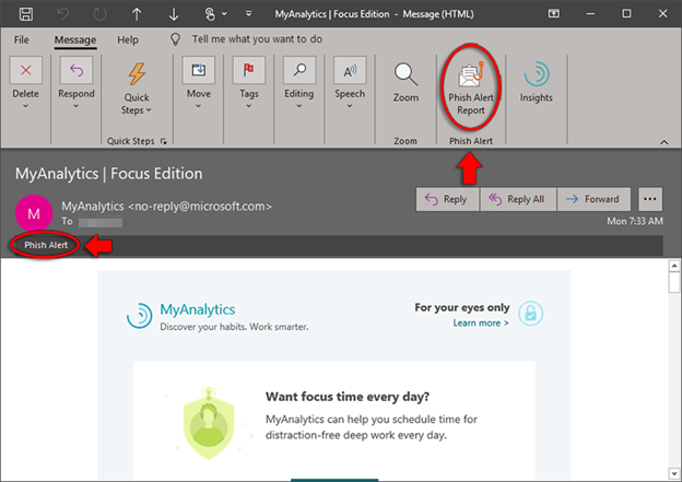 Phish Alert Button screenshot