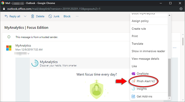Phish Alert V2 button screenshot