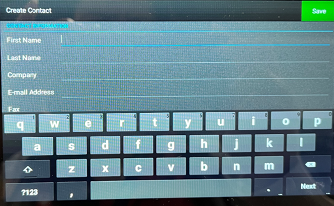 Enter contact information