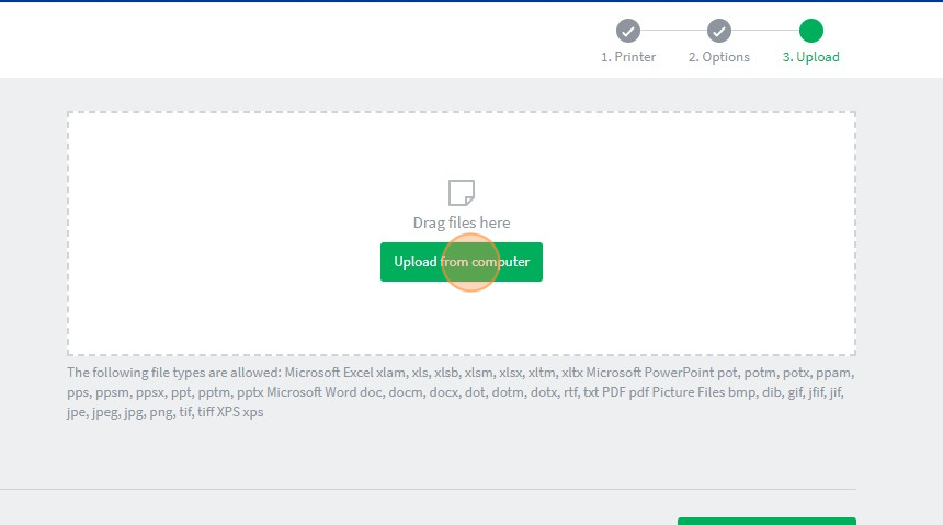 Upload from computer screenshot