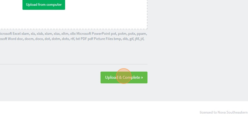 Upload and complete screenshot