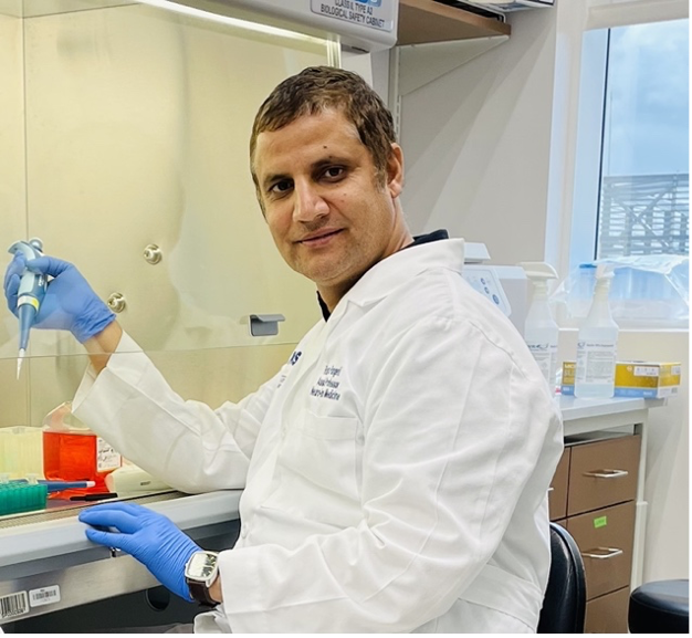 Dr. Rajendra Pangeni in the lab