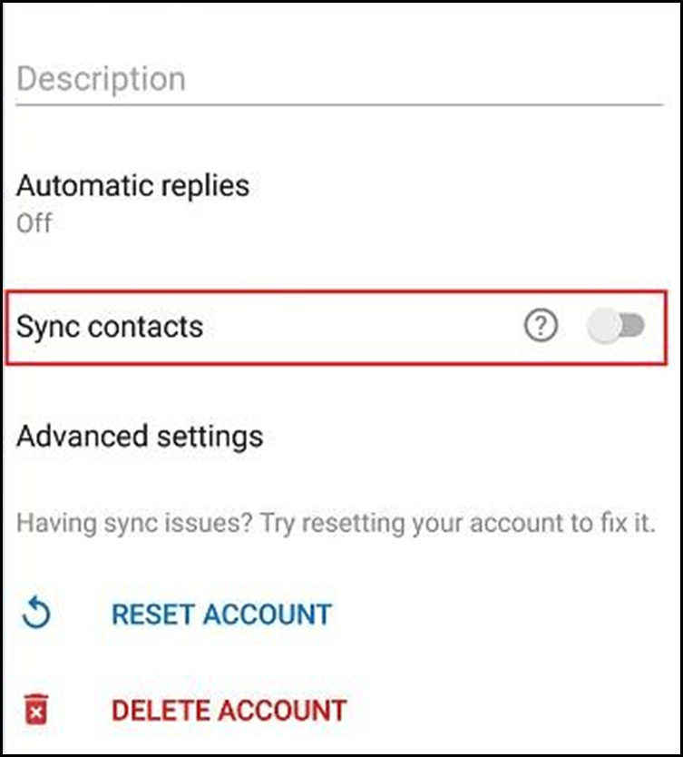 Sync Contacts in Android Devices