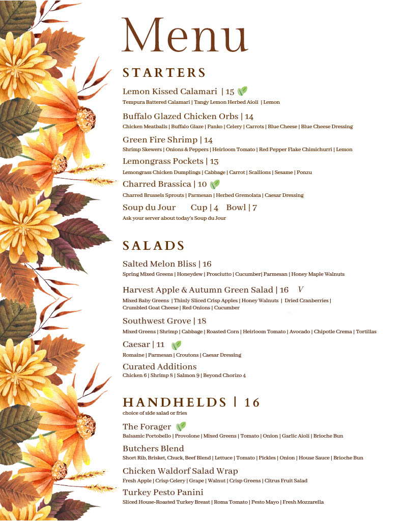 fall menu