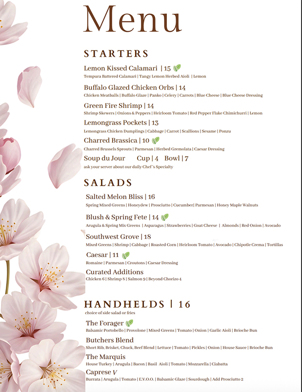 Shark Club Menu